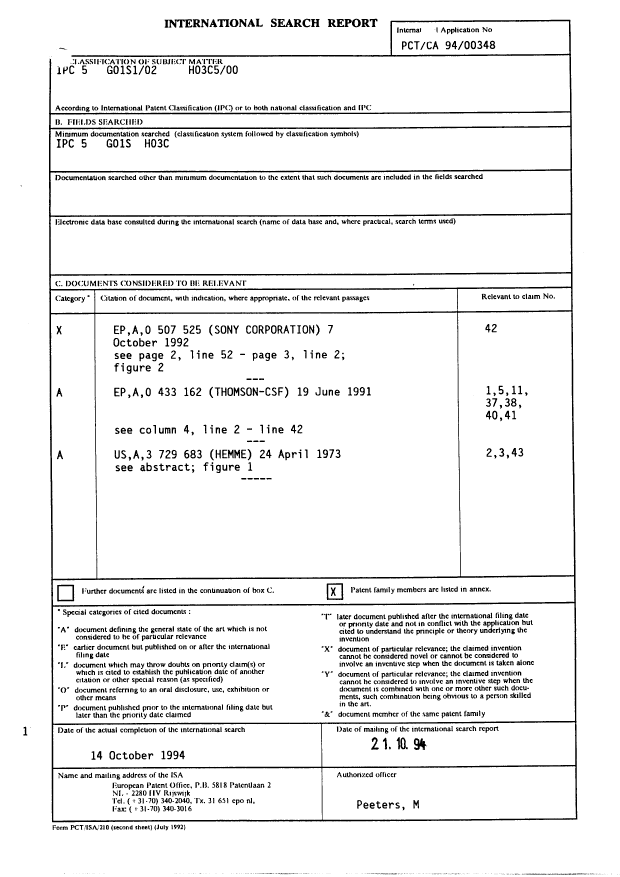 Document de brevet canadien 2165420. PCT 19941215. Image 1 de 10