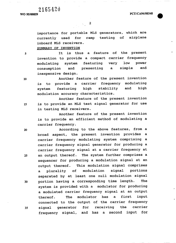 Canadian Patent Document 2165420. Description 20030325. Image 2 of 34