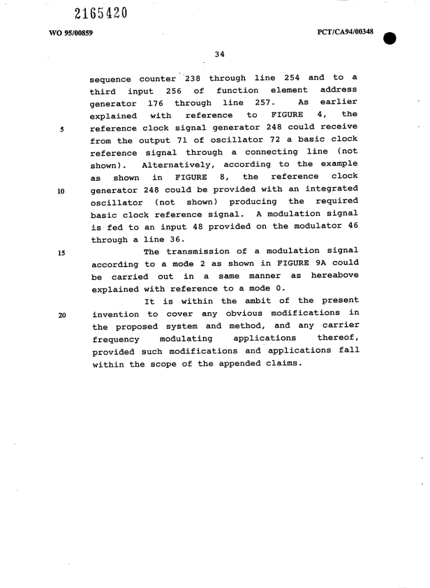 Canadian Patent Document 2165420. Description 20030325. Image 34 of 34