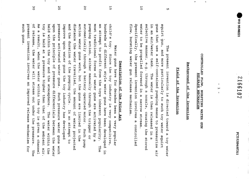 Canadian Patent Document 2166107. Description 19950105. Image 1 of 11