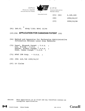 Document de brevet canadien 2169005. Page couverture 19951227. Image 1 de 1