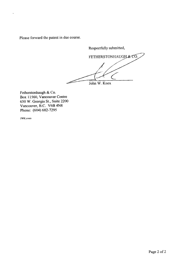 Canadian Patent Document 2169131. Correspondence 20040526. Image 2 of 2