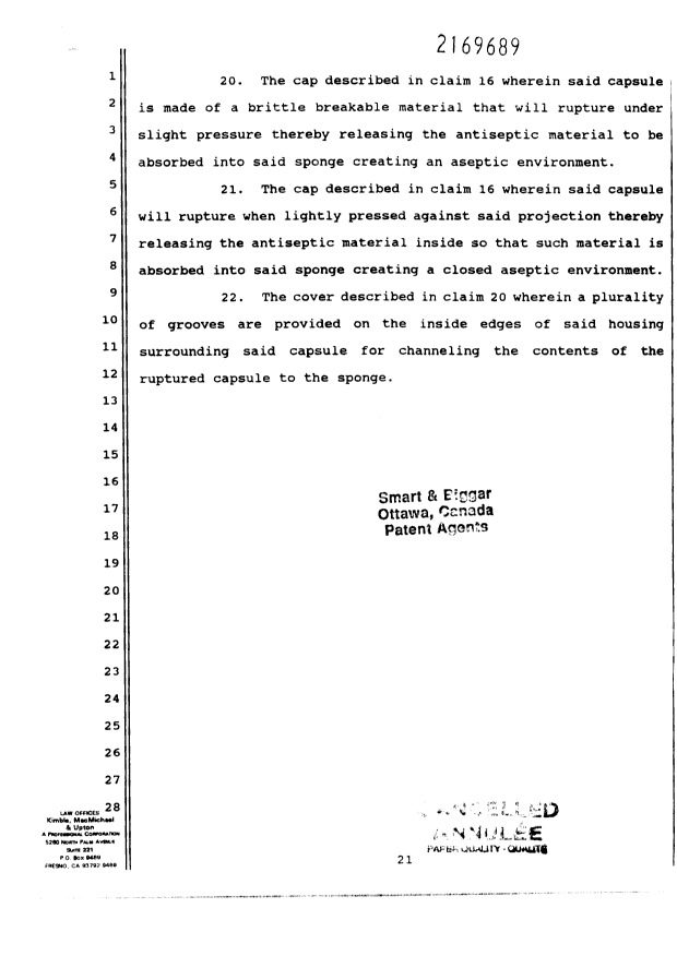 Canadian Patent Document 2169689. Correspondence 19960307. Image 25 of 25