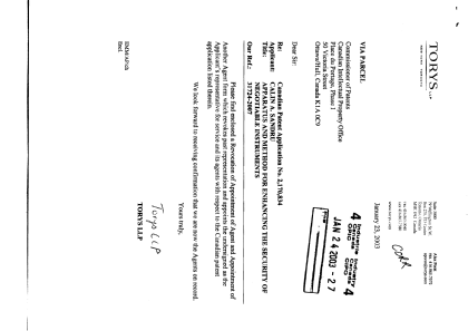 Canadian Patent Document 2170834. Correspondence 20021224. Image 1 of 2