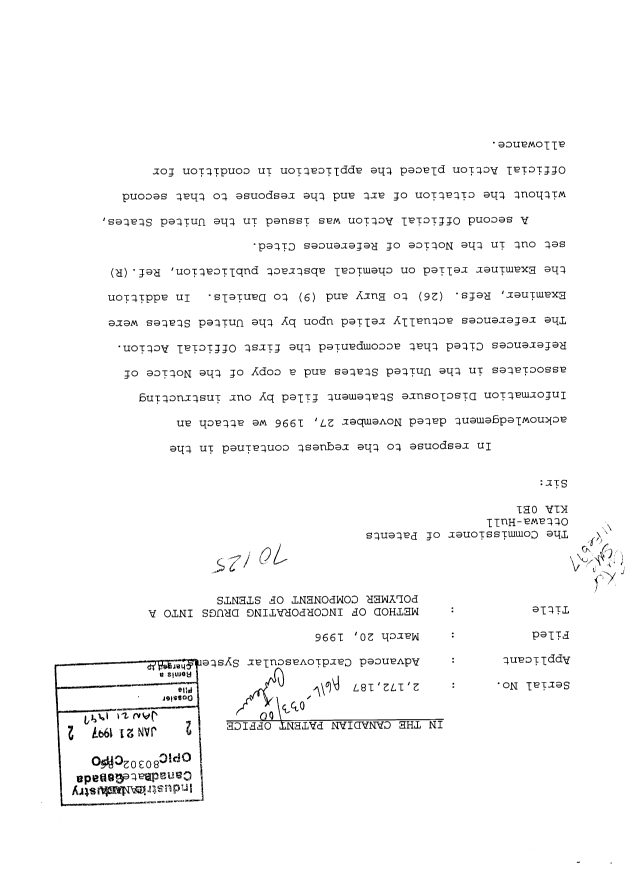 Document de brevet canadien 2172187. Poursuite-Amendment 19961221. Image 1 de 2