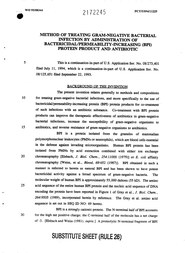 Canadian Patent Document 2172245. Description 19950330. Image 1 of 227