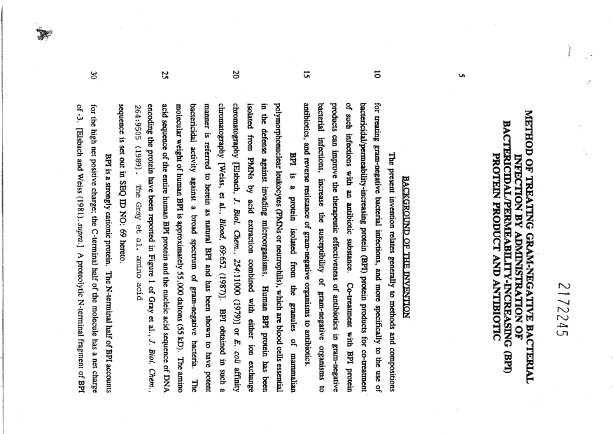 Canadian Patent Document 2172245. Description 20010523. Image 1 of 227