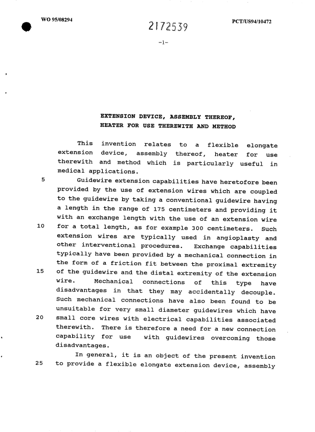 Canadian Patent Document 2172539. Description 19941230. Image 1 of 13