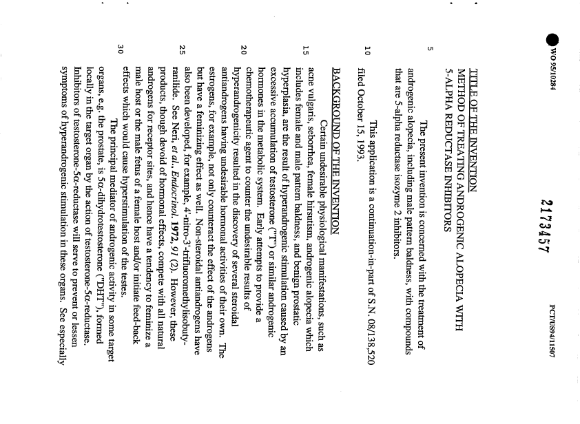 Canadian Patent Document 2173457. Description 19941220. Image 1 of 14