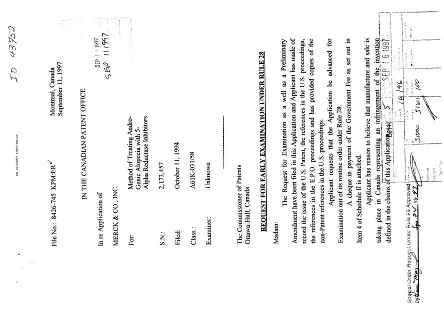 Canadian Patent Document 2173457. Prosecution-Amendment 19961211. Image 1 of 2