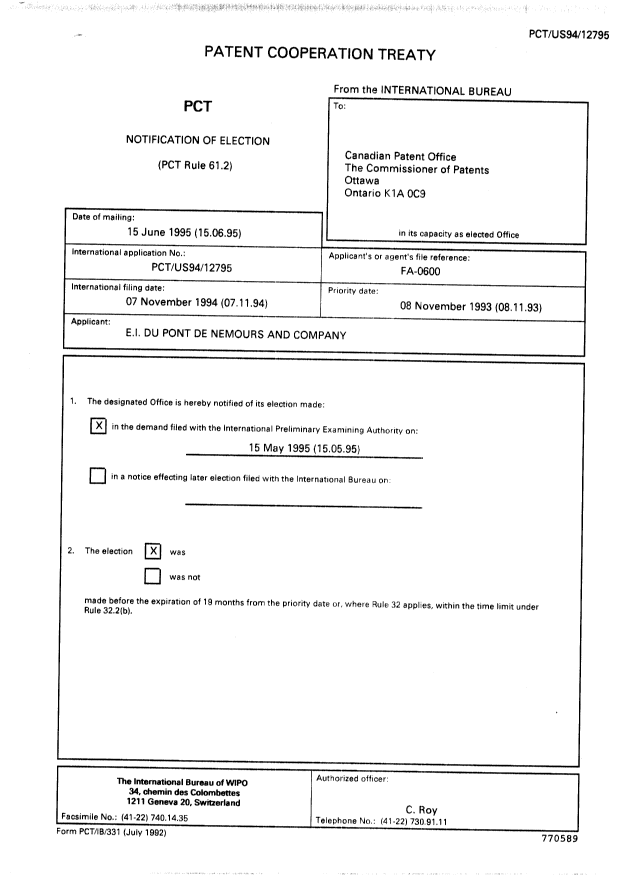 Document de brevet canadien 2174313. PCT 19960416. Image 1 de 14