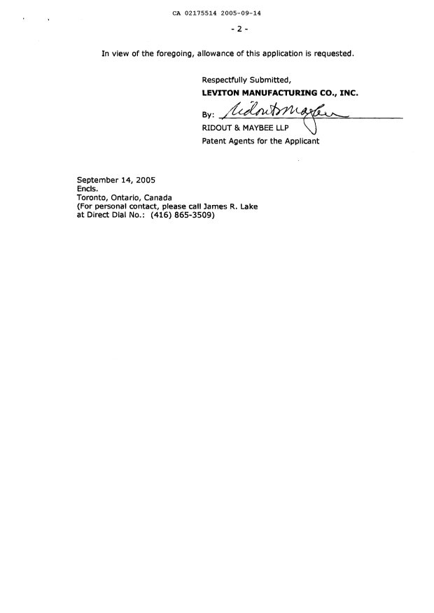 Canadian Patent Document 2175514. Prosecution-Amendment 20050914. Image 2 of 12