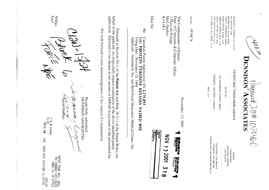 Document de brevet canadien 2175893. Poursuite-Amendment 20001213. Image 1 de 1