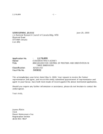 Document de brevet canadien 2176899. Correspondance 19991220. Image 1 de 2