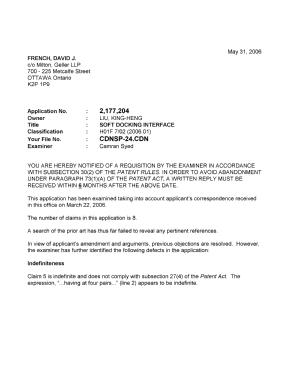 Canadian Patent Document 2177204. Prosecution-Amendment 20051231. Image 1 of 4