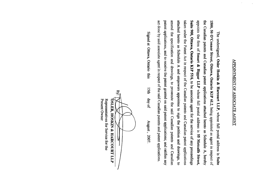 Document de brevet canadien 2177576. Correspondance 20061215. Image 2 de 8