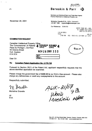 Canadian Patent Document 2179728. Prosecution-Amendment 20001228. Image 1 of 1