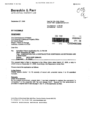 Canadian Patent Document 2179728. Prosecution-Amendment 20051227. Image 1 of 10
