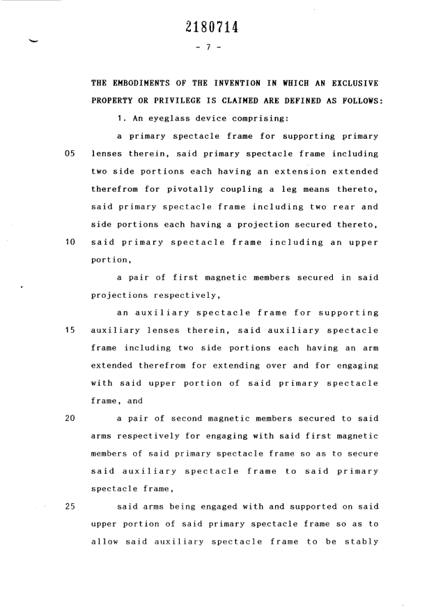 Document de brevet canadien 2180714. Revendications 19961010. Image 1 de 2