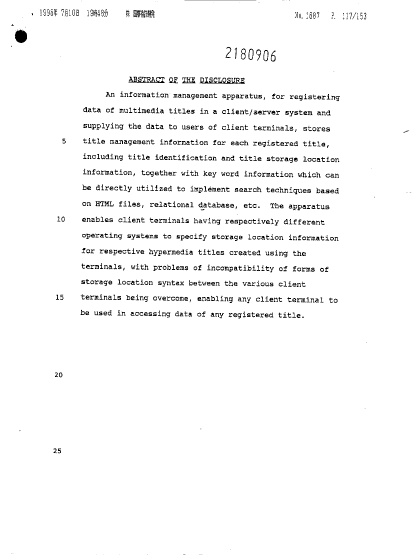 Document de brevet canadien 2180906. Abrégé 19961023. Image 1 de 1