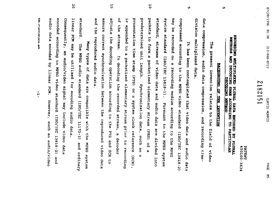 Canadian Patent Document 2182151. Description 19961101. Image 1 of 14