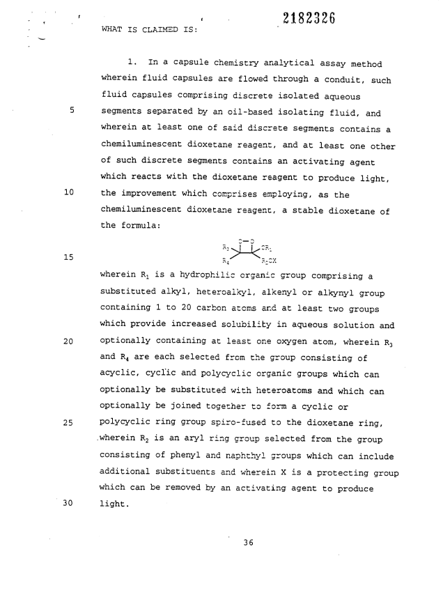 Document de brevet canadien 2182326. Revendications 19960730. Image 1 de 5