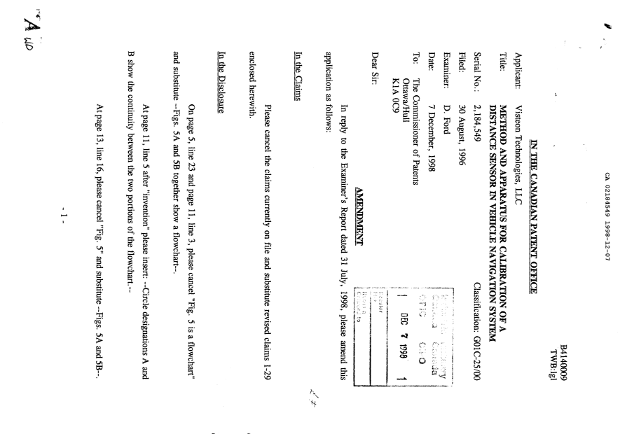 Canadian Patent Document 2184549. Prosecution-Amendment 19981207. Image 1 of 2
