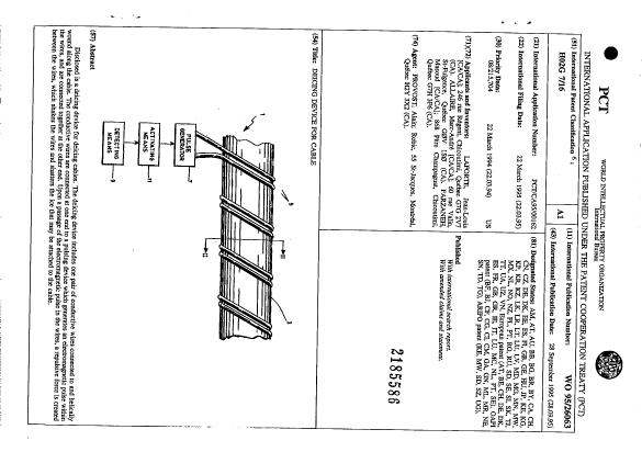 Document de brevet canadien 2185586. Abrégé 19941222. Image 1 de 1