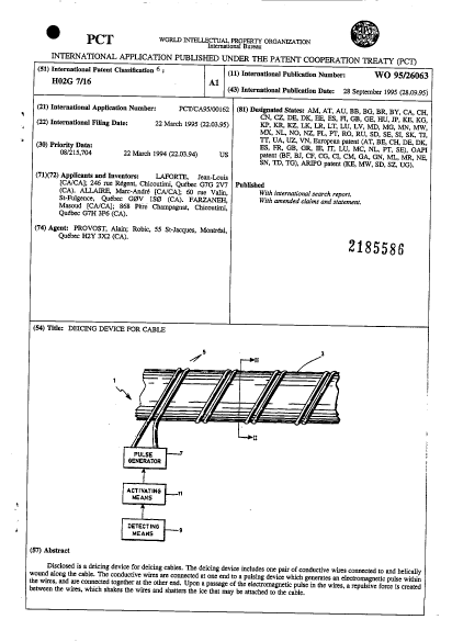 Canadian Patent Document 2185586. Abstract 20041207. Image 1 of 1