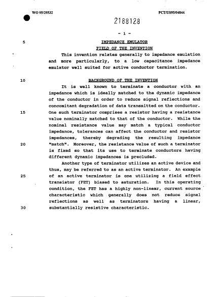 Document de brevet canadien 2188128. Description 19951102. Image 1 de 10