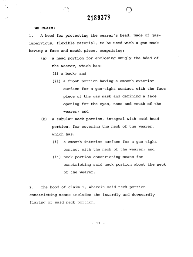 Document de brevet canadien 2189378. Revendications 19961220. Image 1 de 6