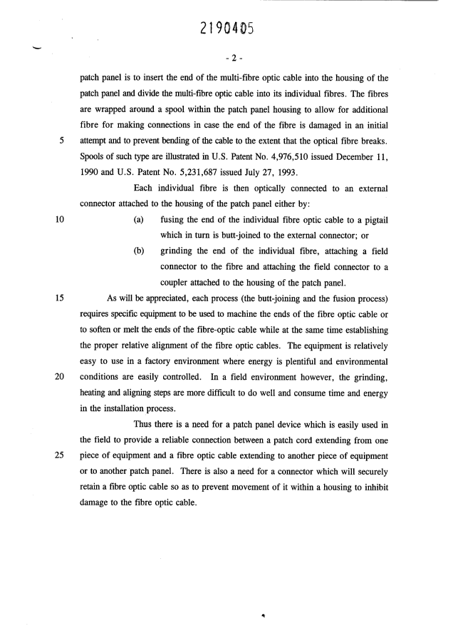 Canadian Patent Document 2190405. Description 20011214. Image 2 of 8