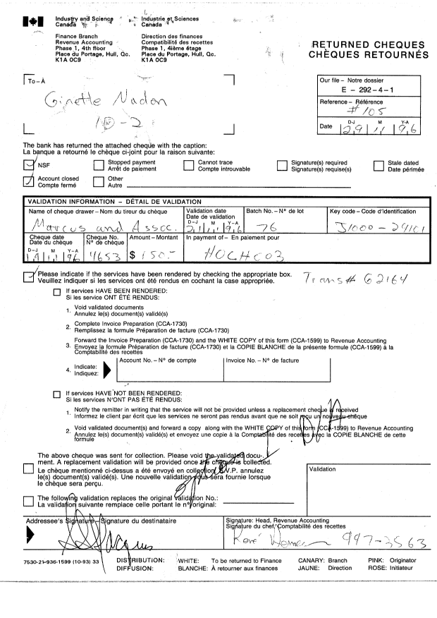Canadian Patent Document 2190754. Correspondence 19951229. Image 1 of 1