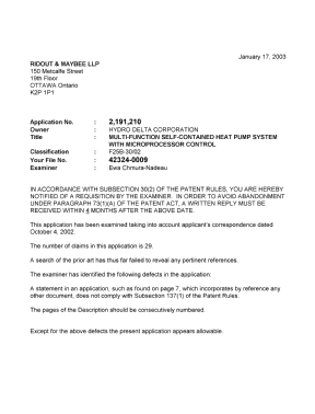 Canadian Patent Document 2191210. Prosecution-Amendment 20030117. Image 1 of 2