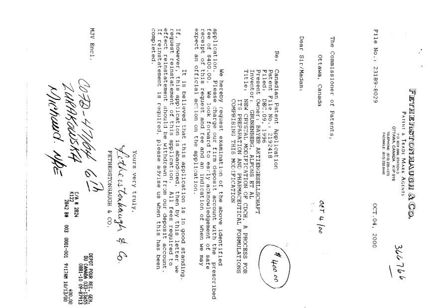 Document de brevet canadien 2192418. Poursuite-Amendment 19991204. Image 1 de 1