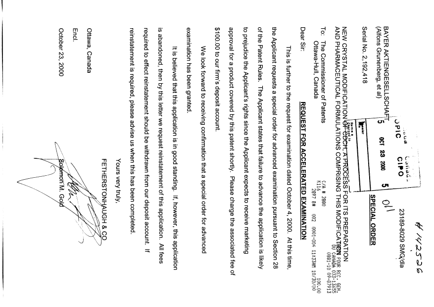Document de brevet canadien 2192418. Poursuite-Amendment 19991223. Image 1 de 1