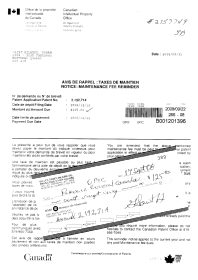 Document de brevet canadien 2192714. Taxes 20071222. Image 1 de 1