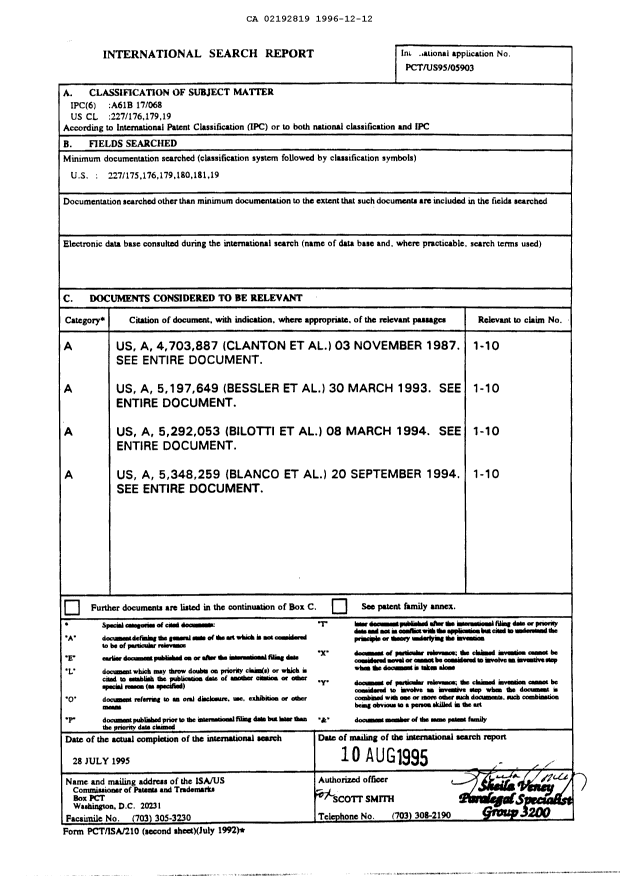 Canadian Patent Document 2192819. PCT 19951212. Image 1 of 6