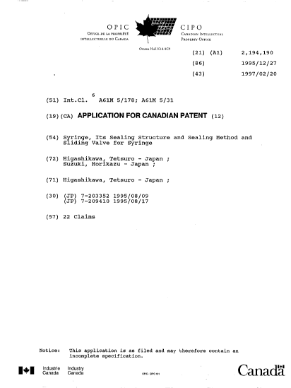 Document de brevet canadien 2194190. Page couverture 19980622. Image 1 de 1