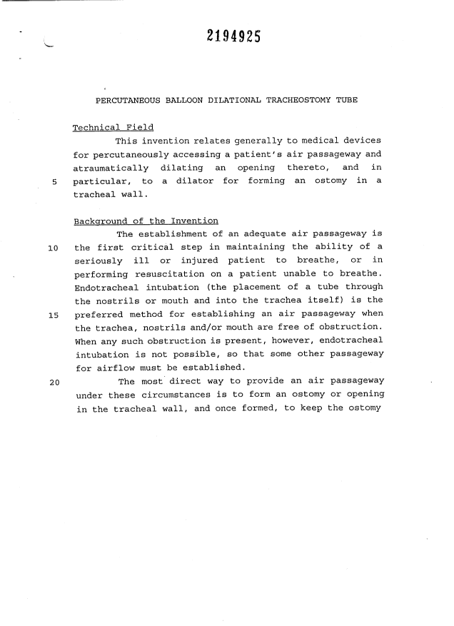 Canadian Patent Document 2194925. Description 19961229. Image 1 of 18