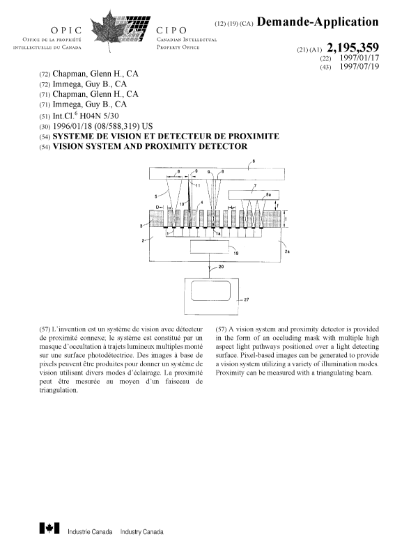 Document de brevet canadien 2195359. Page couverture 19970813. Image 1 de 1