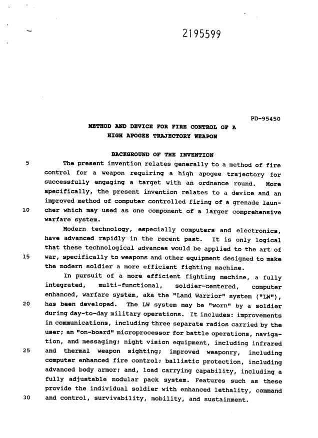 Document de brevet canadien 2195599. Description 20000726. Image 1 de 12