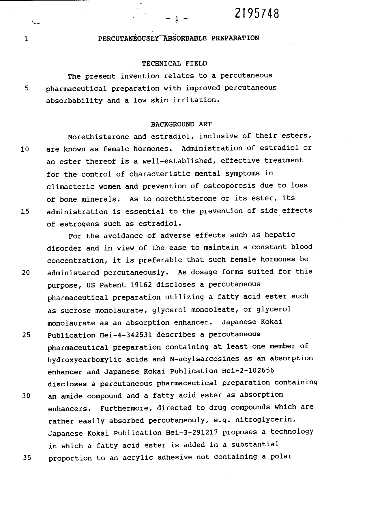 Canadian Patent Document 2195748. Description 19960208. Image 1 of 33