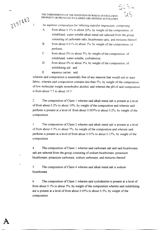 Document de brevet canadien 2197442. Revendications 19981221. Image 1 de 1