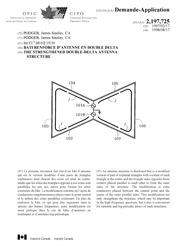 Document de brevet canadien 2197725. Page couverture 19980831. Image 1 de 1