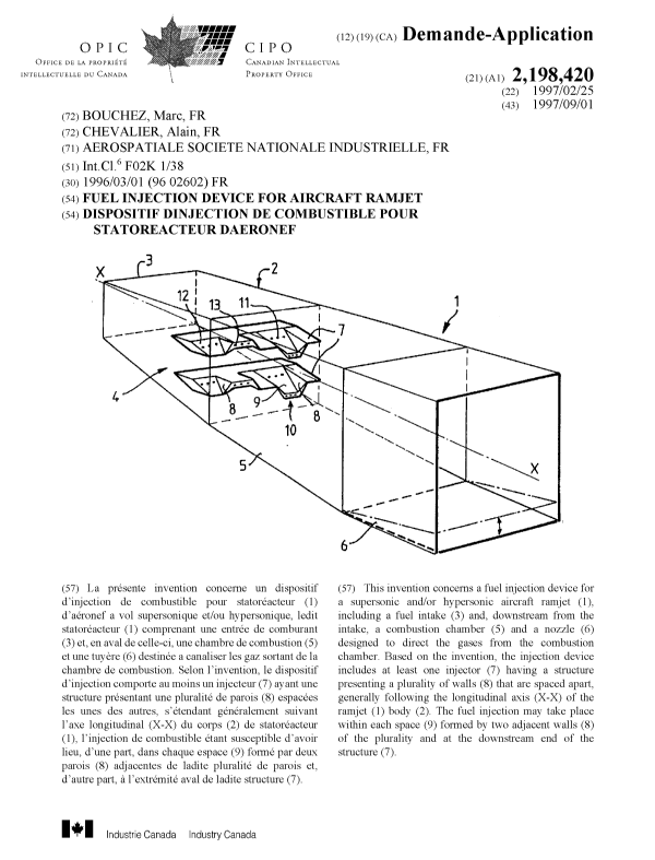 Canadian Patent Document 2198420. Cover Page 20001211. Image 1 of 1