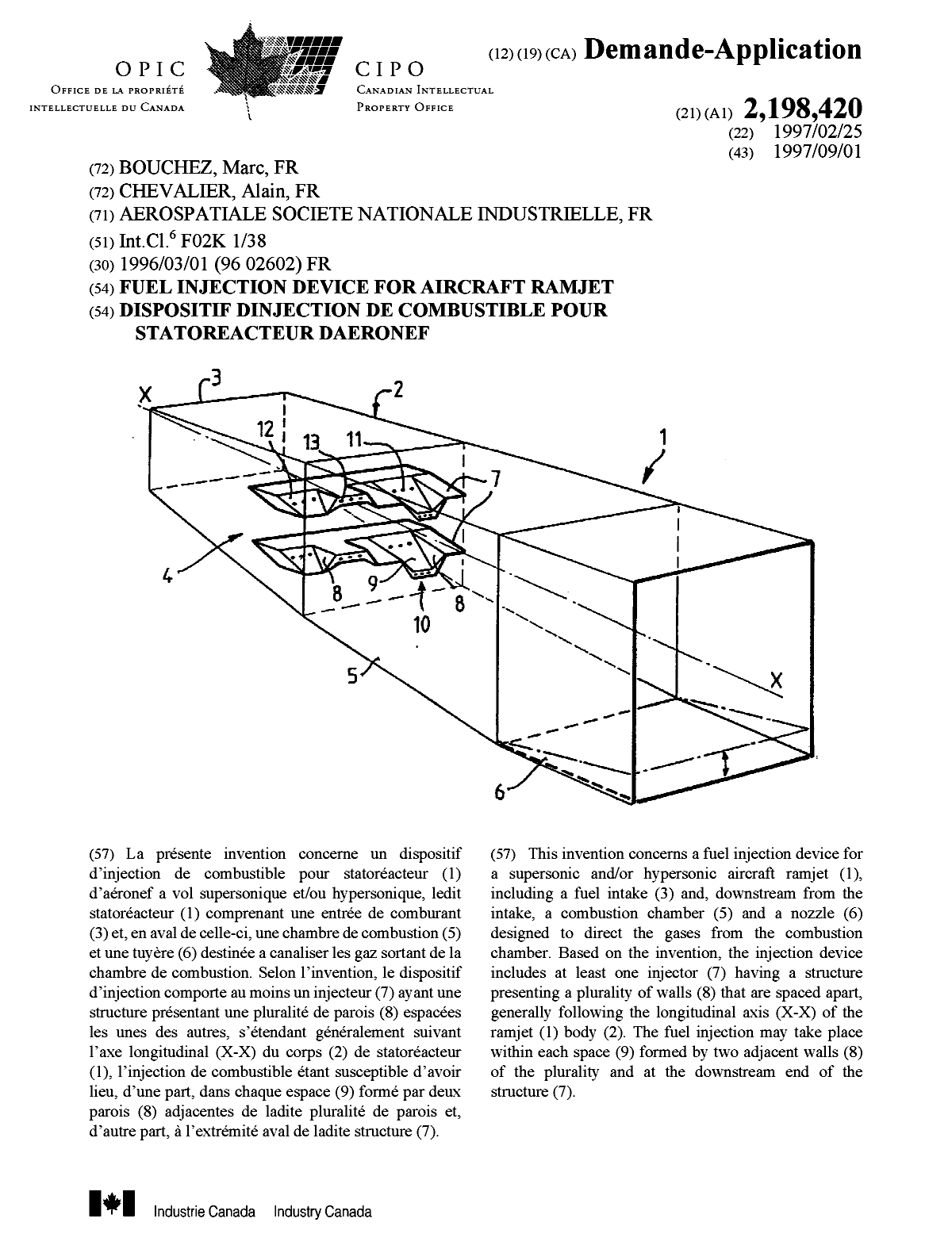 Canadian Patent Document 2198420. Cover Page 20001211. Image 1 of 1