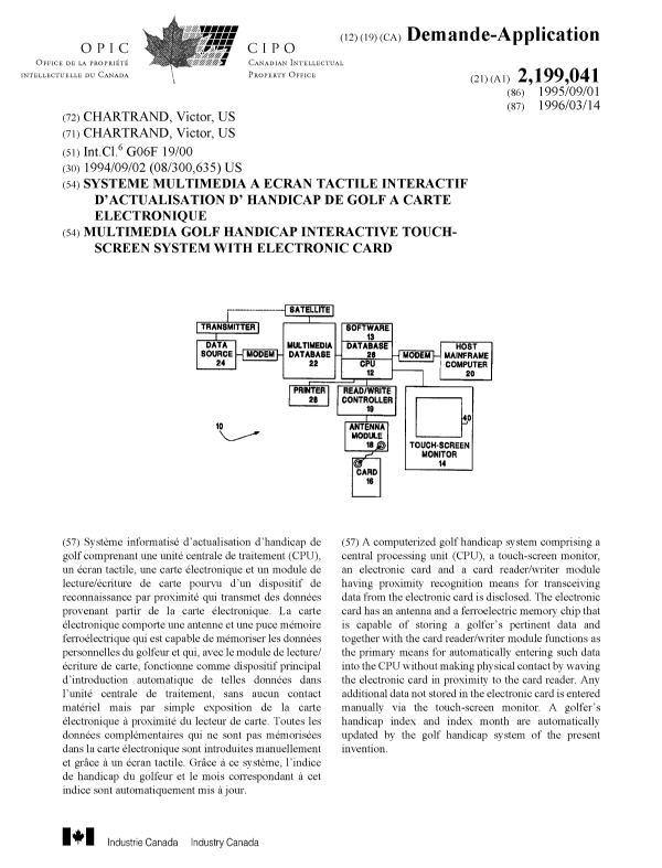 Document de brevet canadien 2199041. Page couverture 19970820. Image 1 de 1