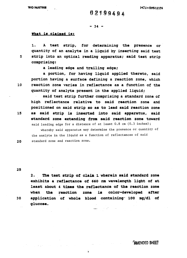 Document de brevet canadien 2199494. Revendications 19970307. Image 1 de 5