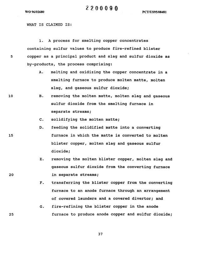Document de brevet canadien 2200090. Revendications 19970314. Image 1 de 6